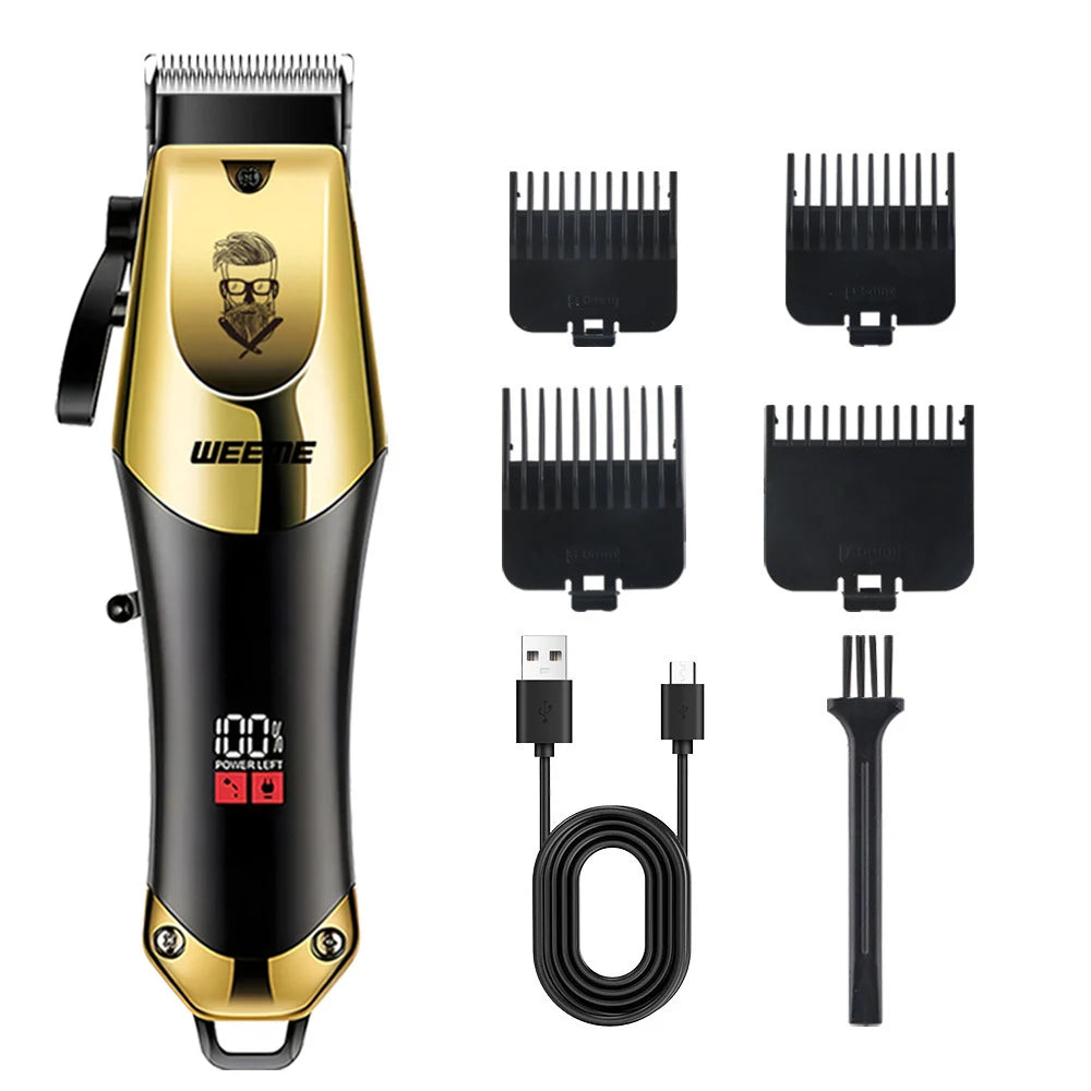 Cortapelos eléctrico vintage T9 para hombre, recortador de barba/máquina de cortar el pelo recargable con kit recortador de vello nasal, regalo para novio.