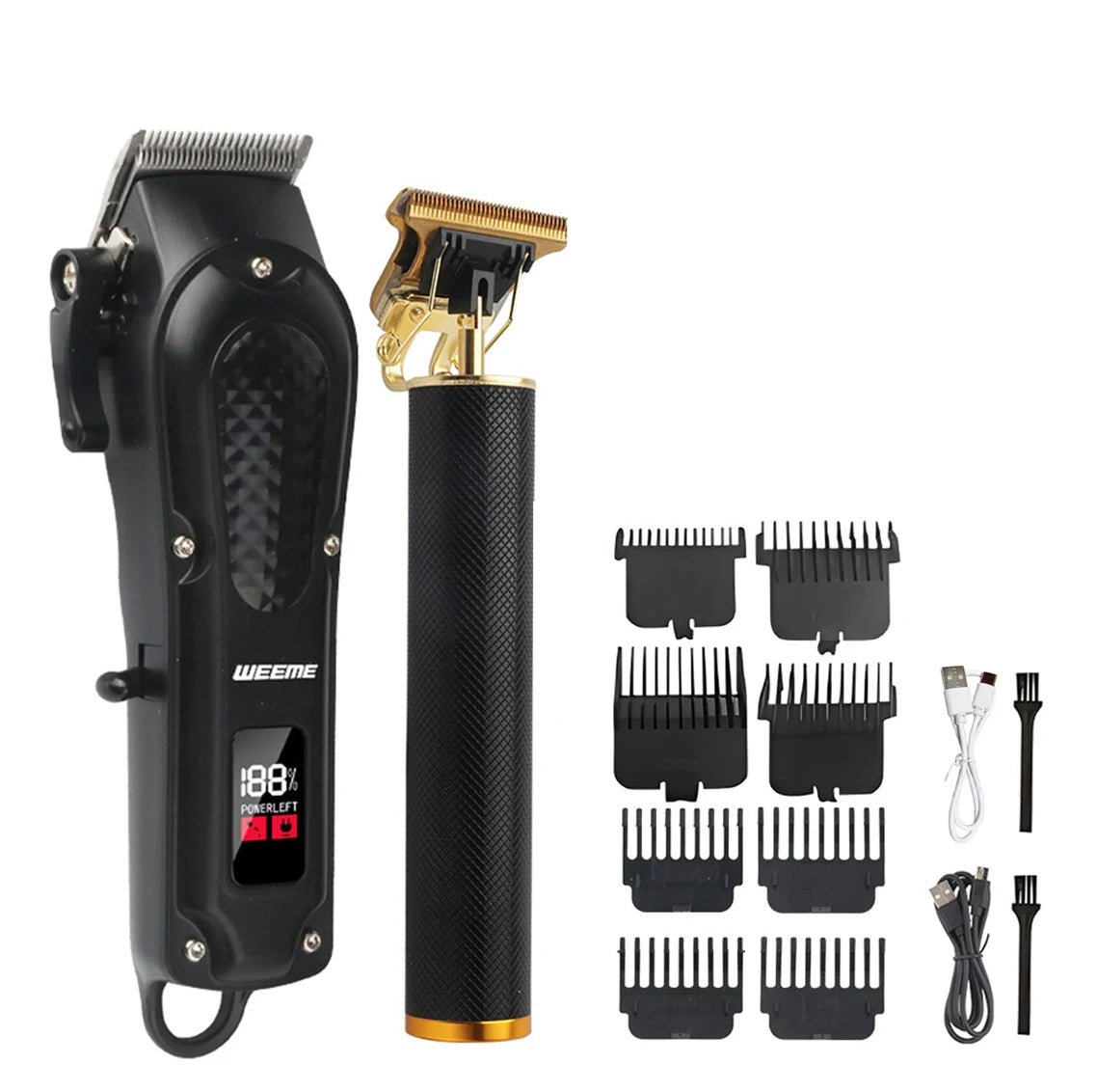 Cortapelos eléctrico vintage T9 para hombre, recortador de barba/máquina de cortar el pelo recargable con kit recortador de vello nasal, regalo para novio.