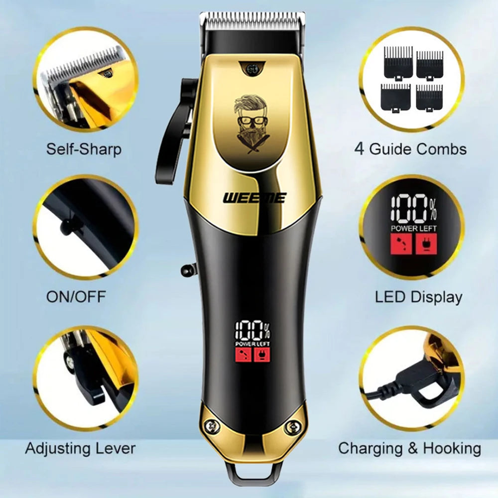 Cortapelos eléctrico vintage T9 para hombre, recortador de barba/máquina de cortar el pelo recargable con kit recortador de vello nasal, regalo para novio.