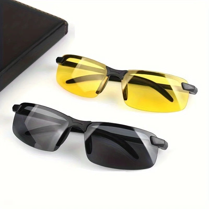 Gafas de moda polarizadas con funciones visuales diurnas y nocturnas, resistentes a los arañazos y con protección UV.