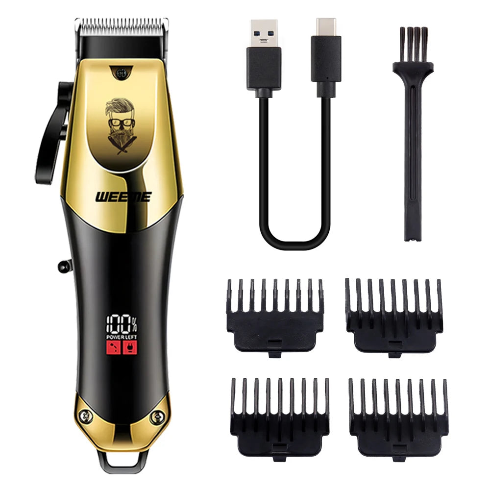 Cortapelos eléctrico vintage T9 para hombre, recortador de barba/máquina de cortar el pelo recargable con kit recortador de vello nasal, regalo para novio.