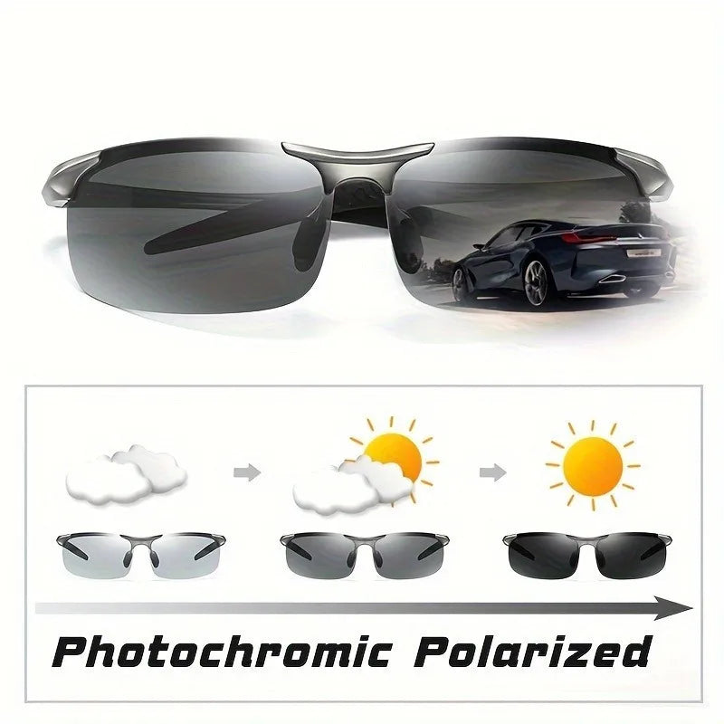 Gafas de moda polarizadas con funciones visuales diurnas y nocturnas, resistentes a los arañazos y con protección UV.
