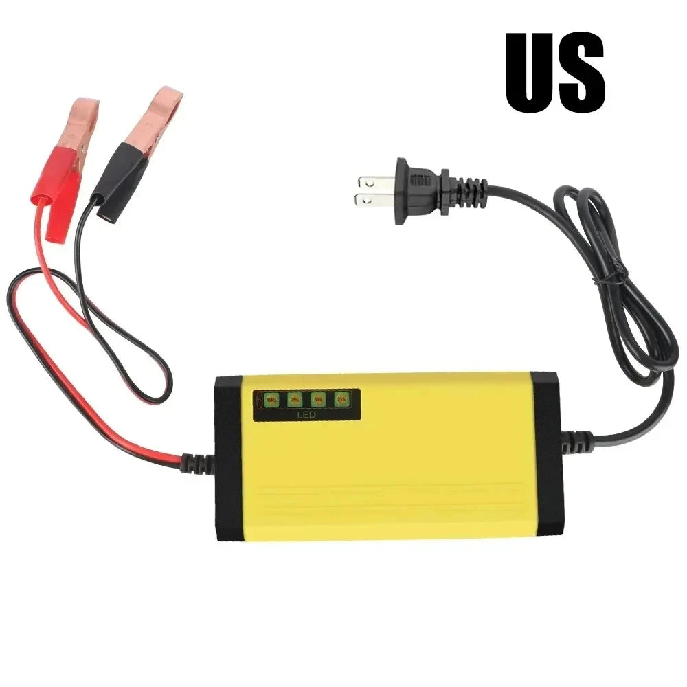 Cargador de batería para coche 12V 2A 220V Power Puls, cargador de reparación para baterías de plomo-ácido húmedas y secas, pantalla LED, cargador de batería para moto y camión.