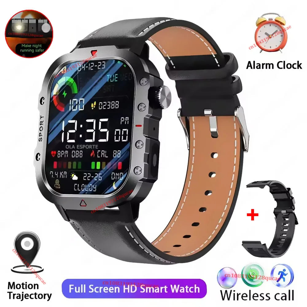 Reloj inteligente militar para hombre, modelo 2026, IP67, 3ATM, para deportes al aire libre, monitor de actividad física, control de presión arterial, llamadas Bluetooth, GPS.